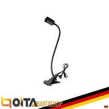 E27 Klemmleuchte Clip Lampe Lampenhalter, 360° Flexibel Schwanenhals, Schalter