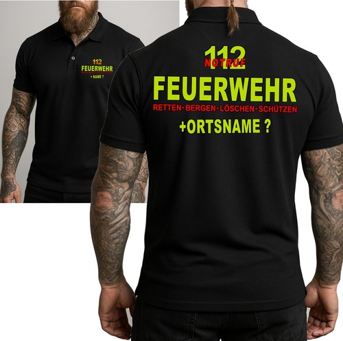 Feuerwehr polohemd notruf 112 - feuerwehr,