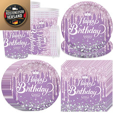 Lila Partygeschirr Set 16
