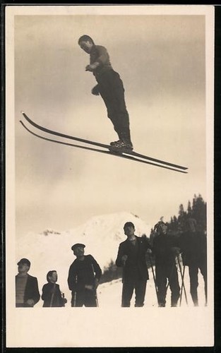Mann beim skisprung - mann,