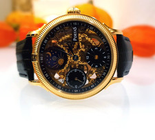 Portas PS20I-9730-01 Handaufzug Uhr 17Jewels 42mm 5ATM Tag/Nacht Leder Mechanic