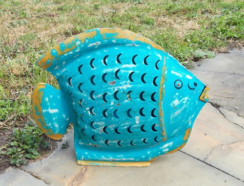 Metall fisch windlicht - metall, deko