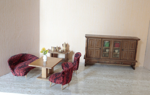 Puppenmöbel wohnzimmer 60er - wohnzimmer,