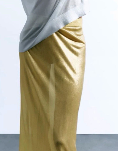 Zara damen maxirock gold - zara,