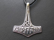 Thors Hammer Edelstahl Kettenanhänger Mjölnir beidseitig Chirurgen Stahl/ x910.1