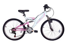 DRB Chic Mountainbike Junior Mädchen Vollfederung 24" Rad weiß/hellpink