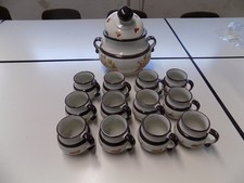 Bowleset Keramik mit 12 Bechern