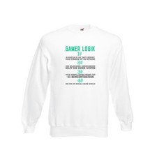 Gamer Logik | Gaming Regeln | Zocker | PC | Nerd | Freunde Sweatshirt Weiß