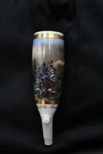 alter Porzellan Pfeifenkopf, Schlacht bei Trautenau 19.Jahrhundert, sig. Böhmen