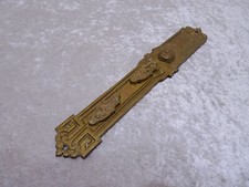 Antiker Jugendstil Design Messing Türbeschlag Türschild Vintage um 1910 28,5 cm