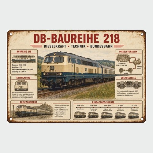 Blechschild diesel lok - diesel,