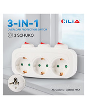 3-Fachs EU Mehrfachsteckdose