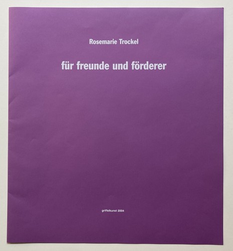 Rosemarie trockel für - rosemarie,