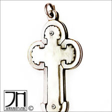 Alter Silber Kreuz Anhänger Perlmutt old silver cross mother of pearl