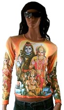 SHIVA GANESHA PARVATI Hindu Gods Family Goa Beach Dj Party Religion T-SHIRT S