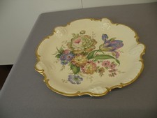 Große Obstplatte, Rosenthal, "Millefleurs" num., Blumen-/Golddekor, elfenbeinf.