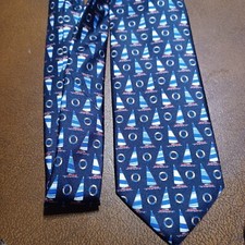 Tessitore Napoli maritime Krawatte,Segler ,Segelschiffe,1 x getragen, blau