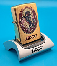 Original Brandneu 2019 Zippo Feuerzeug Selten DETAILREICH HENGST PFERD Design Messing