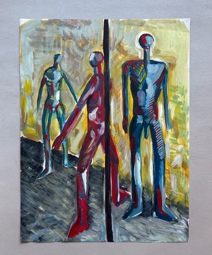 Gouache anonym stehende - stehende, akte