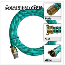 Sauggarnitur 1 1/4" Zoll NW 32mm Längen 1m - 25m Saugschlauch Ansauggarnitur 