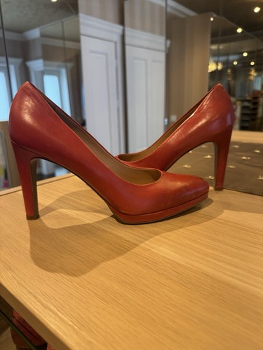 Damen pumps rot leder - damen, gr.39.5