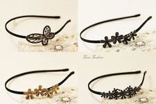 Haarreif Haarreifen Tiara Diadem Strass Schmetterling Blumen Haarschmuck A246b