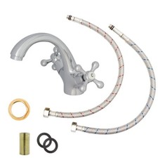 Waschtischarmatur Retro Zweigriff Waschbecken Wasserhahn Bad Mischbatterie