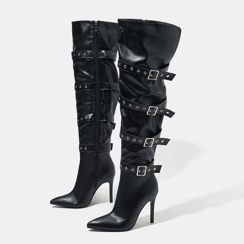 Schwarze overknee stiefel aus - overknee-stiefel,