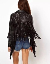 Damen Lederjacke schwarz