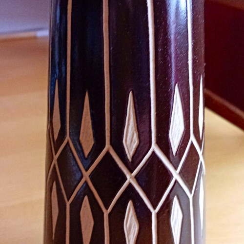 Keramikvase braun weiß - keramikvase, braun/weiß