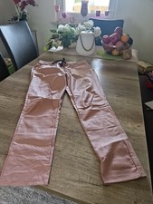 Damen Leggings Hose  Lederimitat Altrosa  Gr.44/46 Stretch Neu