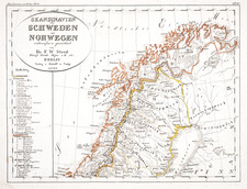 Skandinavien in 2 Stahlstichen