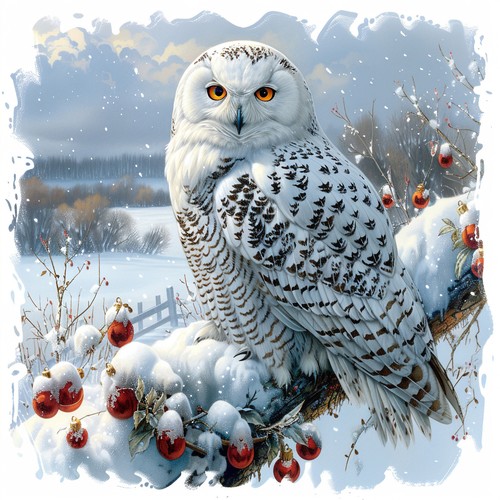 Wandbild schneeeule eule - wandbild,