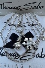 Thomas Sabo Kette & Pave Carrier & Schneemann & Schneeflocken Charm Anhänger ❄️