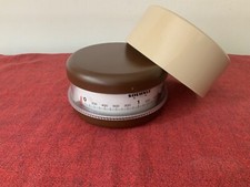 Vintage 70er Küchenwaage braun von Soehnle Multi-Plus mit Waagschale/Deckel