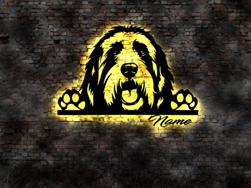 Bearded collie led wandbild - ,