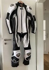 Lederkombi XLS weiss schwarz silber, Gr. 50, sehr guter Zustand, sturzfrei