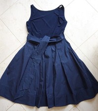 Ralph Lauren Edles Kleid Party Fest Gr 10 40 L blau Tailliert Schleife Träger