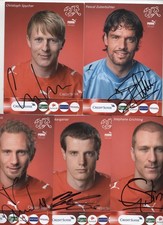 5 x Swiss Schweiz Nation orig sign Fussball Autogramm Karten aus Sammlung selten