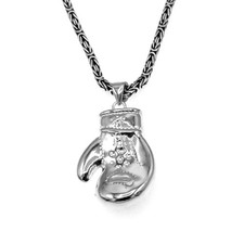 925 Sterling Silber Anhänger Boxhandschuh hohl + Königskette 3mm  090 / 081