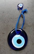 Anhänger mit Glas türkisches Auge blau XXL Ø 4 cm Nazar Bonzuk NEU