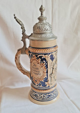 Alter Bierkrug mit Zinndeckel