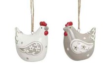 Osterdeko Huhn aus Keramik zum