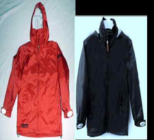 1x Northland Regen Wind Funktions Outdoor Jacke Kapuze unisex Schwarz o Rot 128 