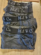 Phil & Co. Herren Boxershorts Dunkelgrau 4er Pack Grösse XXXL