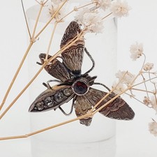 Antike Brosche Granat Stein