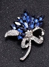 Blume blau Brosche Anstecknadel pin Modeschmuck