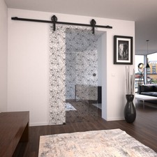 Glasschiebetür schwarz