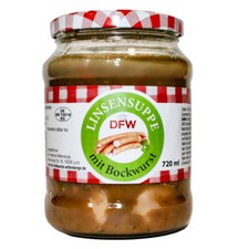 Linsensuppe mit Bockwurst