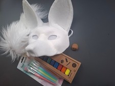 DIY Kit therian mask, Quadrobics mask, Maske zum Ausmalen, Husky-Hund, coyote